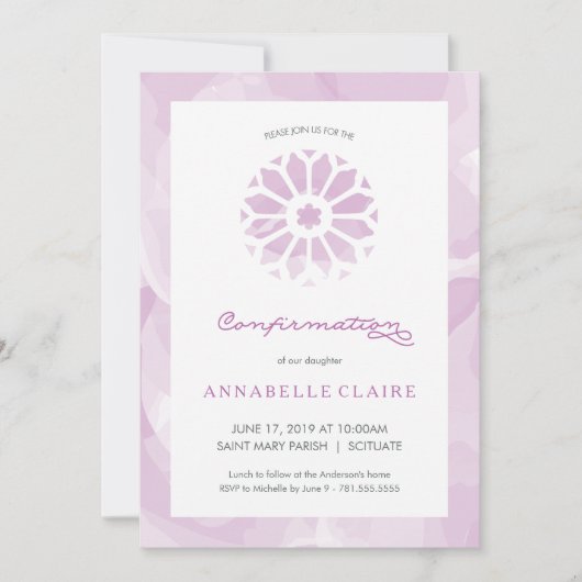 Bestätigungs-Einladung, die religiösen Mädchen Einladung (Vorderseite)