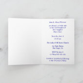 Bestätigungs-Elfenbein-Damast mit silbernem Kreuz Einladung (Innenseite)