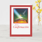 Bestätigungs-Karten-spanische Taube, Bibel, Kreuz Karte (Gelbe Blume)