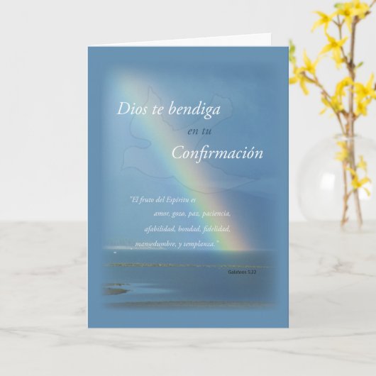 Bestätigungs-Regenbogen-spanische Karte (Gelbe Blume)