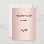 Bestätigungs-Rose Gold Foto Mädchen Dankeskarte (Rückseite)