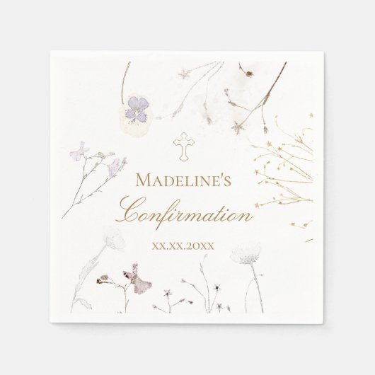 Bestätigungs-Wildblumen Serviette (Vorderseite)