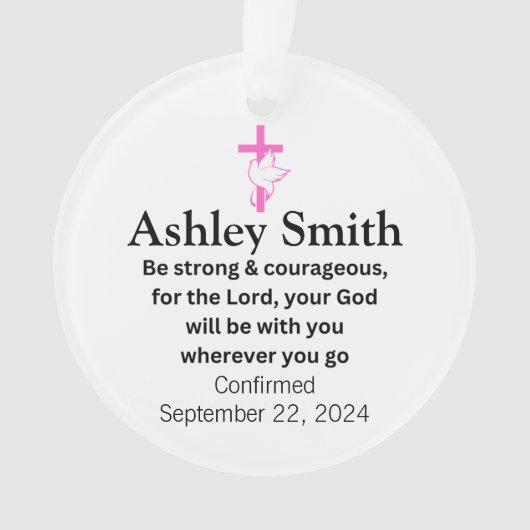 Bestätigungsartikel für Mädchen Ornament (Vorderseite)