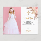 Bestätigungsblush Pampas Foto danke Karte (Vorderseite)