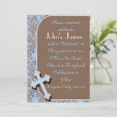 Bestätigungseinladungen für BOYS-Damask-Design Einladung (Stehend Vorderseite)