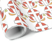 Bestätigungskreuz und Flammen Geschenkpapier (Rolleneckpunkt)