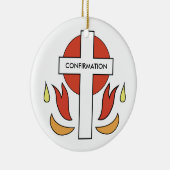 Bestätigungskreuz und Flammen Keramikornament (Rechts)