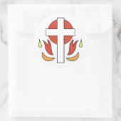 Bestätigungskreuz und Flammen Runder Aufkleber (Tasche)