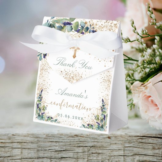 Bestätigungsname Eukalyptus Glitzer Vielen Dank Geschenkschachtel