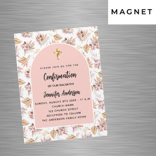 Bestätigungspampas Blume Rose Gold Luxus Magneteinladung