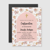 Bestätigungspampas Blume Rose Gold Luxus Magneteinladung (Vorne/Hinten)