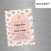 Bestätigungspampas Blume Rose Goldeinladung Magnet