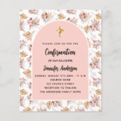 Bestätigungspampas Rose Goldene Blüteneinladung (Vorderseite)