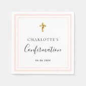 Bestätigungsröte Rose Goldenes Mädchen Serviette (Vorderseite)