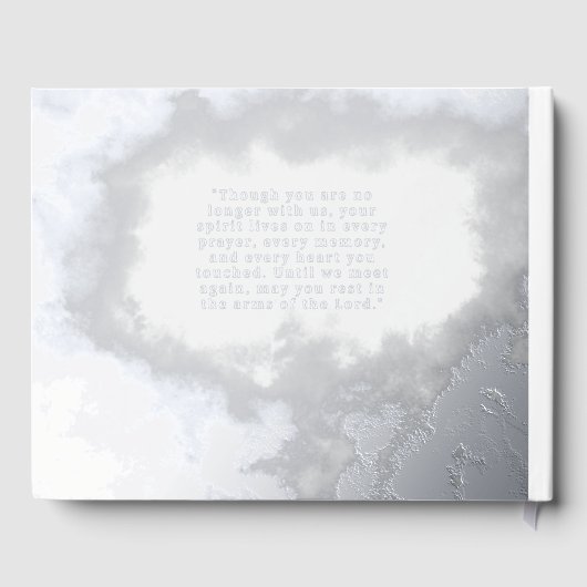 Bestattungsbuch Gästebuch Silberwolken Foil Gästeb (Rückseite)