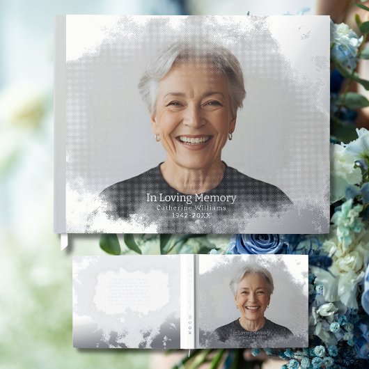 Bestattungsbuch Gästebuch Silberwolken Foil Gästeb