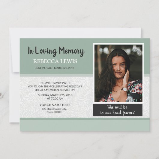 Bestattungskarte Einladung (Vorderseite)