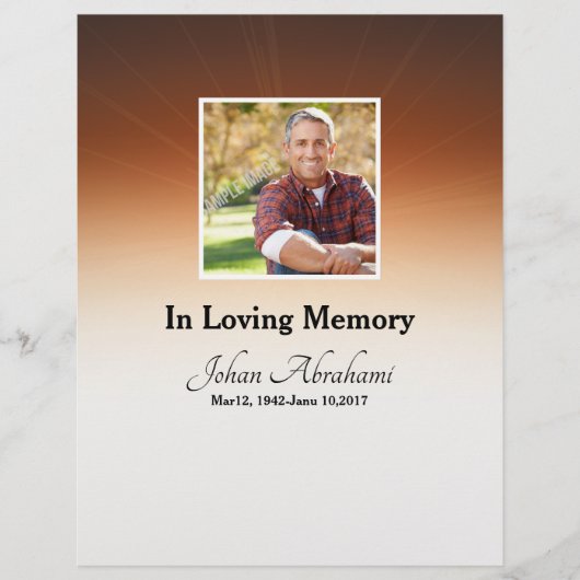 Bestattungsordnung Programmkarte (Vorderseite)