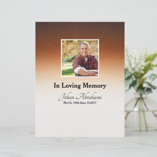 Bestattungsordnung Programmkarte (Stehend Vorderseite)