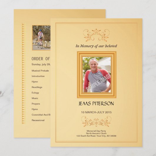 Bestattungsordnung Programmkarte Ankündigung (Vorne/Hinten)