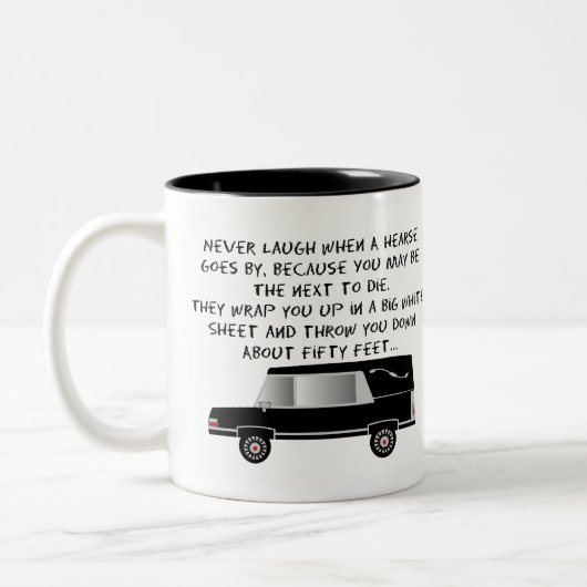Bestattungsunternehmer-/Leichenbestatter-lustiger Zweifarbige Tasse (Links)