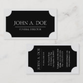 Bestattungsunternehmer-schwarze Visitenkarte (Vorne/Hinten)