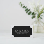 Bestattungsunternehmer-schwarze Visitenkarte (Stehend Vorderseite)