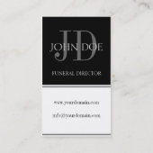 Bestattungsunternehmer-vertikales Weiß Visitenkarte (Rückseite)