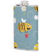 Bestäubende Bienen, blühende Gartenlandschaft. Flachmann (Links)