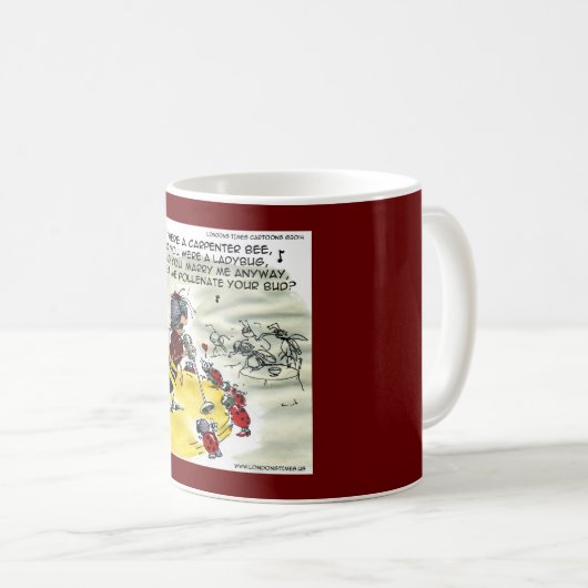 "Bestäuber" Funny Bees & Ladybug Sänger Kaffeetasse (VorderseiteRechts)