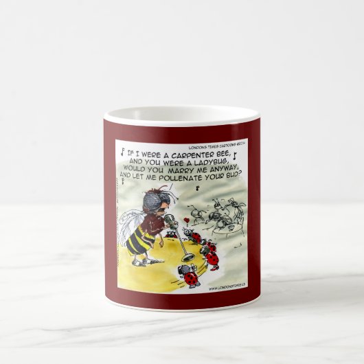 "Bestäuber" Lustige Bienen & Marienkäfer Sänger Kaffeetasse (Mittel)