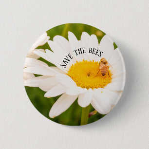 Bestäuber Rettete den Bienen Daisy Blume Garden Button