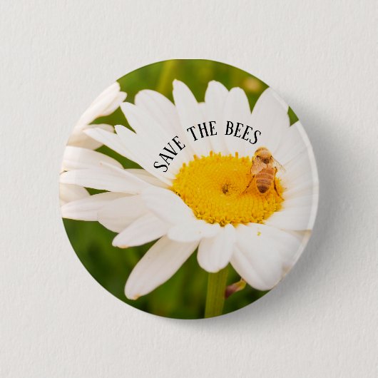 Bestäuber Rettete den Bienen Daisy Blume Garden Button (Vorderseite)