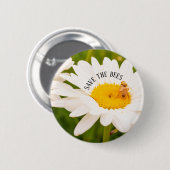 Bestäuber Rettete den Bienen Daisy Blume Garden Button (Vorne & Hinten)