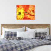 Bestäubung in orangefarbener und gelber Leinwand (Insitu (Schlafzimmer))