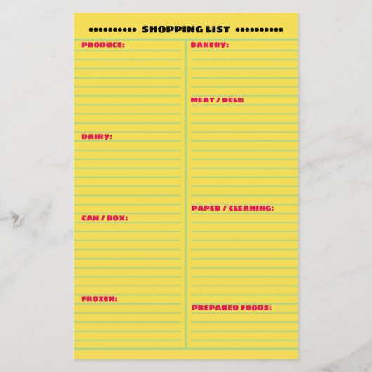 Beste 2-seitige Einkaufsliste Flyer (Vorne)