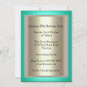 Beste 50. Aquamarine Geburtstagsparty Einladung (Rückseite)