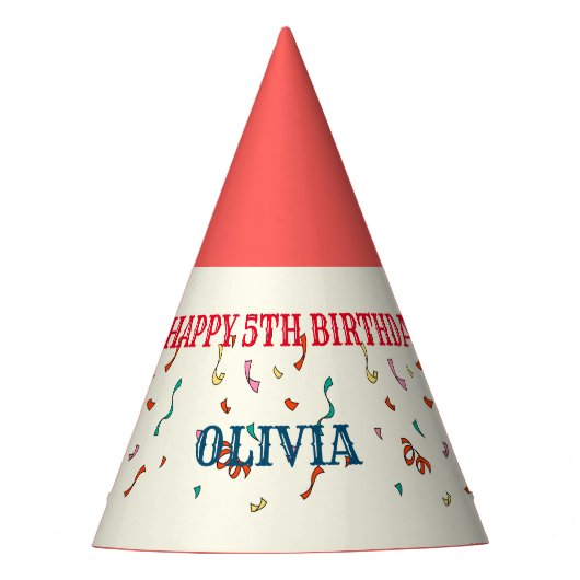 BESTE 5. Geburtstagsparty Circus THEMA Partyhütchen (Vorderseite)