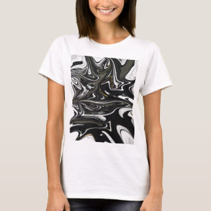 Beste abstrakte Schwarzweißkunst, abstrakte Farbe T-Shirt