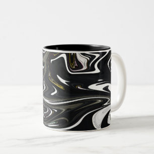 Beste abstrakte Schwarzweißkunst, abstrakte Farbe Zweifarbige Tasse