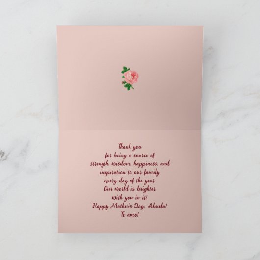 "Beste Abuela" Muttertag Spanisch Großmutter Karte (Innenseite)