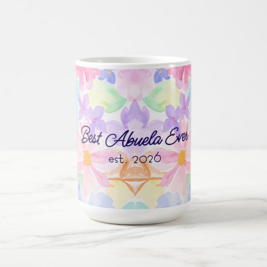 Beste Abuela Muttertag Wasserfarben Blumen  Kaffeetasse (Mittel)