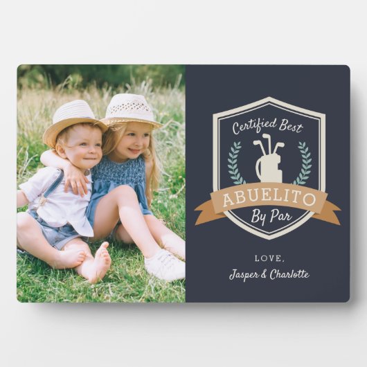 Beste Abuelito Par | Golf Opa Foto Fotoplatte (Vorderseite)