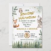 Beste Adventure Animal Forest Co-Ed Kinderdusche Einladung (Vorderseite)