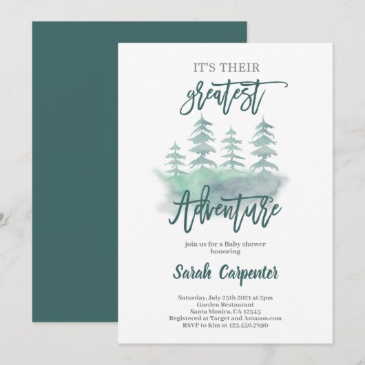 Beste Adventure Baby-Dusche Einladung (Vorne/Hinten)