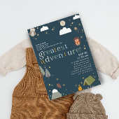 Beste Adventure Boy Navy Blue Baby Dusche Einladung