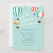 Beste Adventure Hot Air Ballon Babydusche Einladung (Vorderseite)