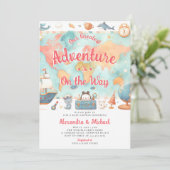 Beste Adventure Map Couples Girl Baby Dusche Einladung (Stehend Vorderseite)