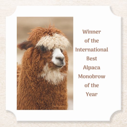 Beste Alpaka-Monobrow Untersetzer (Vorderseite)