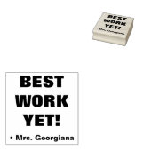"BESTE ARBEIT NOCH!" + Tutor Name Rubber Briefmark Gummistempel (Stempel)